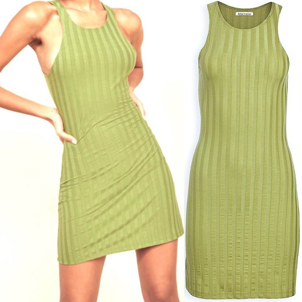 Reformation Green Mini Dress - Picture 2 of 11